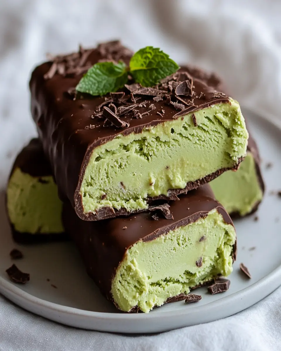 Creamy Avocado Mint Chocolate Ice Cream Bars First Image First Image