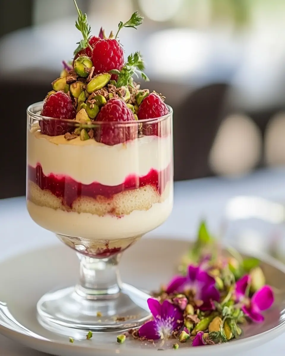 White Chocolate, Raspberry & Pistachio Tiramisu First Image First Image